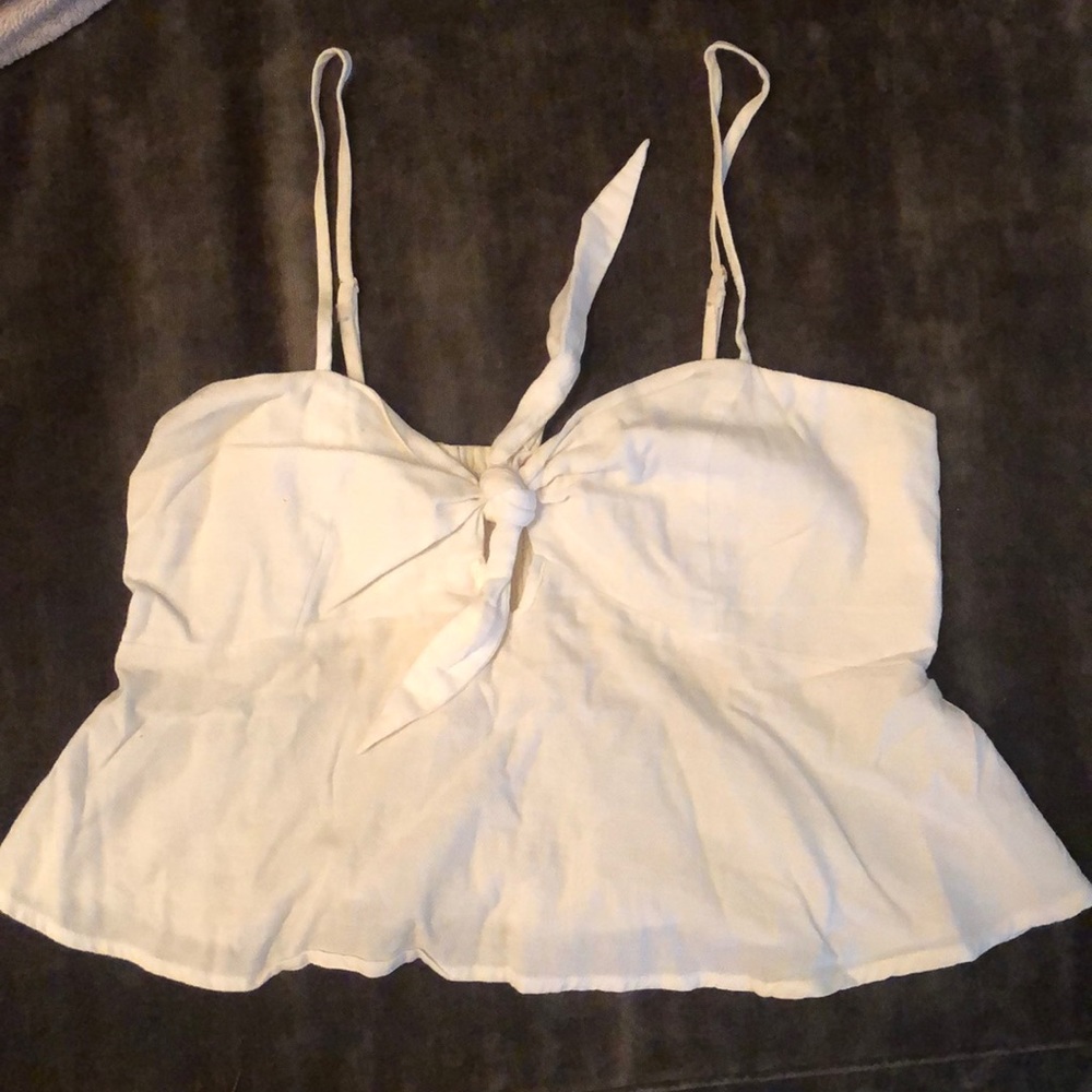 White front tie top